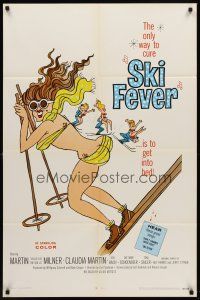 7g762 SKI FEVER 1sh '68 Curt Siodmak directed, Martin Milner, sexy art of bikini clad skier!