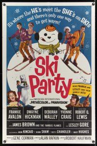 7g763 SKI PARTY 1sh '65 Frankie Avalon, Dwayne Hickman, where the he's meet the she's on skis!