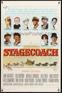 7g796 STAGECOACH 1sh '66 Ann-Margret, Red Buttons, Bing Crosby, great Norman Rockwell art!