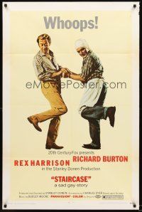 7g797 STAIRCASE 1sh '69 Stanley Donen directed, Rex Harrison & Richard Burton in a sad gay story!