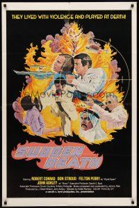 7g816 SUDDEN DEATH 1sh '75 Robert Conrad, Don Stroud, cool action artwork!