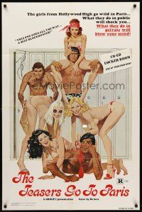 7g851 TEASERS GO TO PARIS 1sh '78 French, great sexy art of co-eds in locker room!