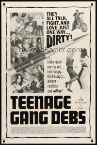 7g853 TEENAGE GANG DEBS 1sh '66 Diane Conti, Linda Gale, Eileen Dietz, they all fight & love dirty