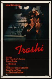 7g897 TRASHI 1sh '81 sexploitation, trashy Lisa DeLeeuw in shades & gloves!
