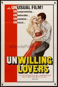 7g916 UNWILLING LOVERS 1sh '77 uncompromising, unbelievable, great art of very sexy Jody Maxwell!