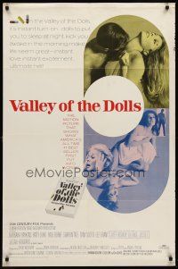 7g922 VALLEY OF THE DOLLS 1sh '67 sexy Sharon Tate, from Jacqueline Susann's erotic novel!