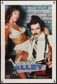 7g925 VASELINE ALLEY video/theatrical 1sh '85 sexy Barbi Dahl in lingerie & Burt Drenolds w/gun!