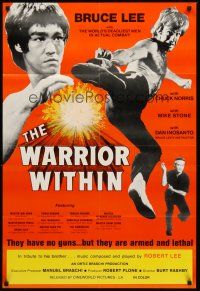 7g946 WARRIOR WITHIN 1sh '76 action images of Chuck Norris & Bruce Lee!