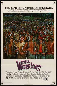 7g947 WARRIORS 1sh '79 Walter Hill, Jarvis artwork of the armies of the night!