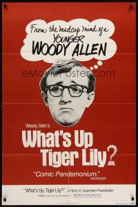 7g956 WHAT'S UP TIGER LILY 1sh R78 wacky Woody Allen Japanese spy spoof with dubbed dialog!