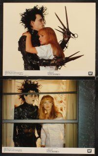 7h226 EDWARD SCISSORHANDS 8 color 11x14 stills '90 Johnny Depp, Winona Ryder, Vincent Price, Burton