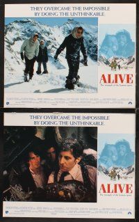 7h048 ALIVE 8 English LCs '93 Ethan Hawke, Vincent Spano, based on a true airplane crash story!