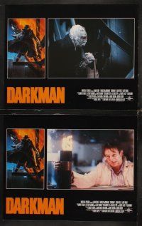 7h197 DARKMAN 8 English LCs '90 directed by Sam Raimi, masked hero Liam Neeson!
