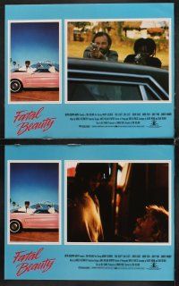7h245 FATAL BEAUTY 8 English LCs '87 Whoopi Goldberg in pink Mustang convertible, Sam Elliott