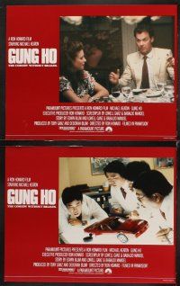 7h290 GUNG HO 8 English LCs '86 Michael Keaton in Japan, directed by Ron Howard!