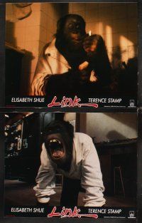 7h391 LINK 8 English LCs '86 Elisabeth Shue, Terence Stamp, wacky smoking orangutan!