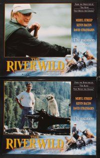 7h543 RIVER WILD 8 English LCs '94 Meryl Streep, Kevin Bacon, John C. Reilly, white water rafting!