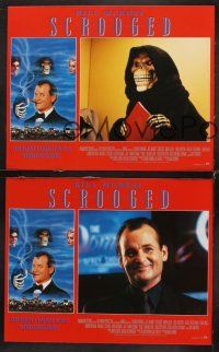 7h565 SCROOGED 8 English LCs '88 Bill Murray in Charles Dickens' classic Christmas Carol story!