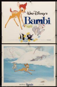 7h080 BAMBI 8 LCs R82 Walt Disney cartoon deer classic, great art scenes w/Thumper & Flower!