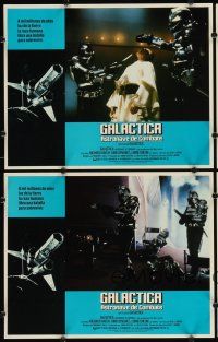 7h976 BATTLESTAR GALACTICA 4 Spanish/U.S. LCs '78 cool sci-fi images of Cylons & aliens!