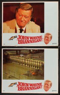 7h128 BRANNIGAN 8 LCs '75 John Wayne, Richard Attenborough, Judy Geeson