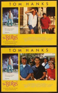 7h138 BURBS 8 English LCs '89 best Tom Hanks, Bruce Dern, Carrie Fisher, in savage land, suburbia!
