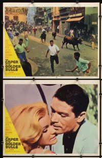 7h143 CAPER OF THE GOLDEN BULLS 8 LCs '67 Boyd & Yvette Mimieux give the Royal Bank royal treatment!