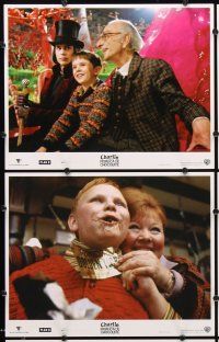 7h153 CHARLIE & THE CHOCOLATE FACTORY 8 Spanish/U.S. LCs '05 Tim Burton, Johnny Depp as Willy Wonka!