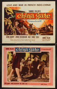 7h157 CHINA GATE 8 LCs '57 Samuel Fuller, Angie Dickinson, Gene Barry, Nat King Cole!