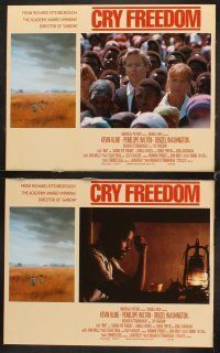 7h185 CRY FREEDOM 8 English LCs '87 Kevin Kline, Denzel Washington, directed by Richard Attenborough
