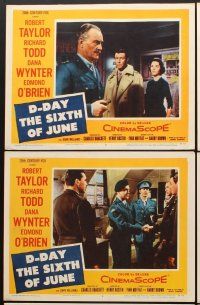 7h840 D-DAY THE SIXTH OF JUNE 6 LCs '56 Robert Taylor & sexy Dana Wynter in WWII!