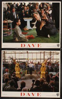 7h198 DAVE 8 LCs '93 directed by Ivan Reitman, Sigourney Weaver, Kevin Kline as impostor president!