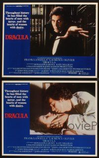 7h980 DRACULA 4 LCs '79 Laurence Olivier holds mirror up to vampire Frank Langella!
