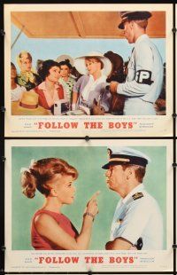 7h256 FOLLOW THE BOYS 8 LCs '63 close up of Russ Tamblyn & Paula Prentiss falling in love!