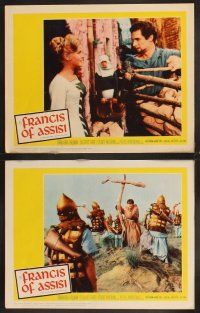 7h261 FRANCIS OF ASSISI 8 LCs '61 Michael Curtiz's story of a young adventurer in the Crusades!