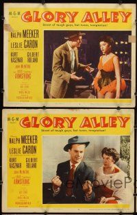 7h930 GLORY ALLEY 5 LCs '52 boxer Ralph Meeker, sexy Leslie Caron, Raoul Walsh