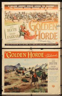 7h276 GOLDEN HORDE 8 LCs '51 David Farrar, Richard Egan & sexy Ann Blyth!