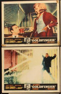 7h854 GOLDFINGER 6 LCs '64 great images of Sean Connery as James Bond 007!