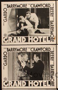 7h931 GRAND HOTEL 5 LCs R50s John Barrymore, Wallace Beery, Joan Crawford, Greta Garbo