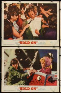 7h936 HOLD ON 5 LCs '66 rock & roll, great images of Herman's Hermits!