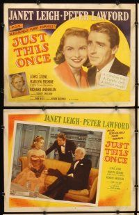 7h363 JUST THIS ONCE 8 LCs '52 Peter Lawford, sexy Janet Leigh, Lewis Stone