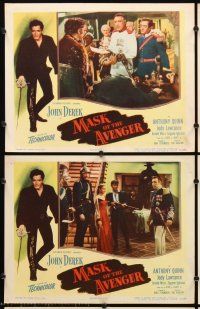 7h425 MASK OF THE AVENGER 8 LCs '51 John Derek, Quinn, Monte Cristo lives, fights, loves again!