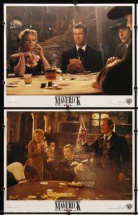7h431 MAVERICK 8 LCs '94 Mel Gibson, Jodie Foster, James Garner, poker scene!
