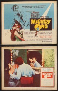 7h439 MICKEY ONE 8 LCs '65 Warren Beatty, Alexandra Stewart, directed by Arthur Penn!