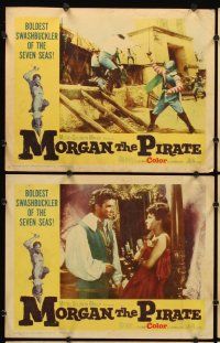 7h456 MORGAN THE PIRATE 8 LCs '61 Morgan il pirate, swashbuckler Steve Reeves, Chelo Alonso!