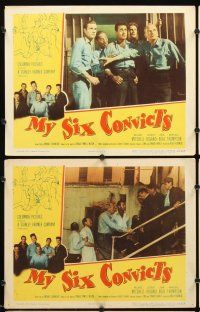 7h464 MY SIX CONVICTS 8 LCs '52 Gilbert Roland, the human side of the men on the inside!