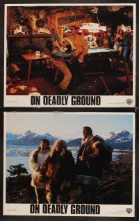 7h482 ON DEADLY GROUND 8 LCs '94 star/director Steven Seagal, Michael Caine, Joan Chen