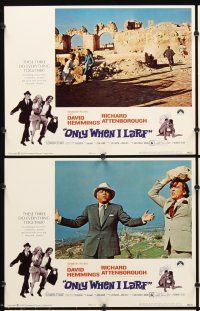 7h485 ONLY WHEN I LARF 8 LCs '69 Richard Attenborough, David Hemmings, directed by Basil Dearden!