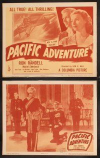 7h492 PACIFIC ADVENTURE 8 LCs '47 romantic images of Muriel Steinbeck & Ron Randell + airplane!