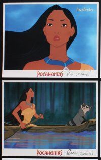 7h002 POCAHONTAS 16 LCs '95 Disney Native American cartoon, 2 signed by voice actress Irene Bedard!